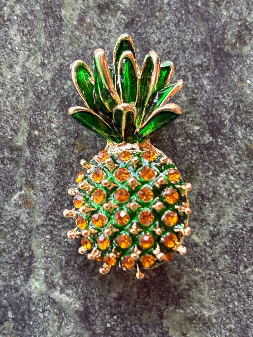 Pineapple Rhinestone Brooch